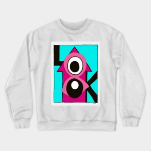 Look up pink ribbon Crewneck Sweatshirt